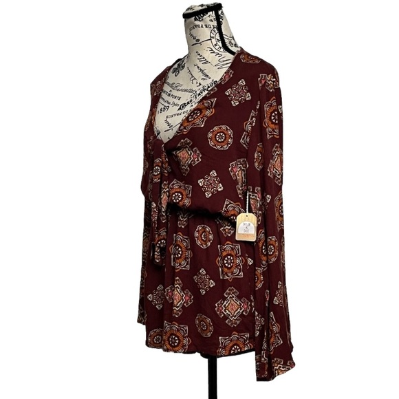 Taylor And Sage Paisley Romper Tie Front Boho Hippie Festival Medallion S - Picture 3 of 10